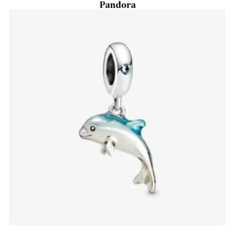 Pandora Silver and Blue Dolphin Charm Bracelet